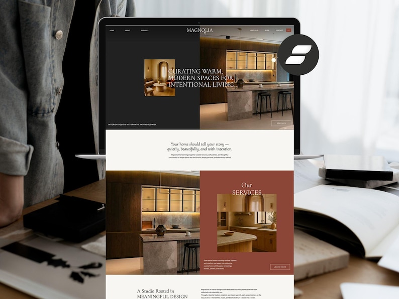 Showit Website Template for Interior Designers | Luxurious Editorial ...