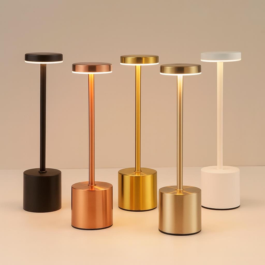 Etsy - Lmshooop Noir Modern Touch Sensor Led Desk Lamp With Adjustable Light Bedroom