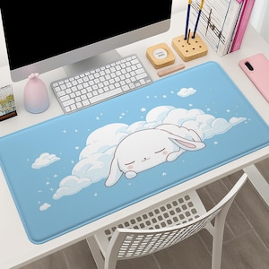 Podkładka na biurko RGB Anime - Podkładka na biurko Kawaii Puppy Gaming - Podkładka na biurko XXL Cute Cartoon - Estetyczna japońska dekoracja biurka