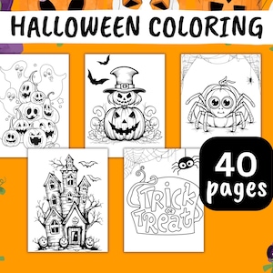 40 Halloween Coloring Pages: Spooky Fun for Kids (Printable PDF)
