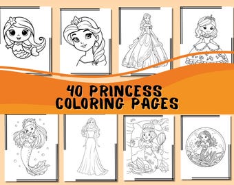 Princess Coloring Book: 40 Magical Fairy Tale Pages (PDF Download)