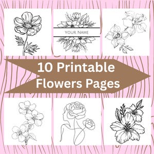 Floral Coloring Pages: Botanical Art, Stress Relief (PDF Download)