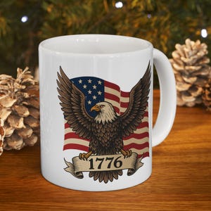 Patriotic mug, American Eagle Mug, American Flag Mug, Patriotic Coffee Mug, US Flag Mug, 4th of July Gift,  Gift Independence Day, Veteran