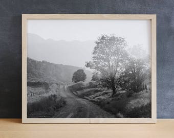 Black and White Country Photograph, Black and White Landscape, Physical Print