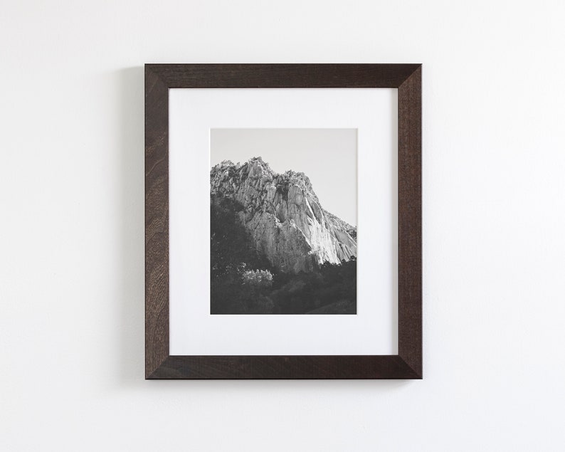 Black and White Vertical Print, Mountain Photography, Simple Western Print image 5