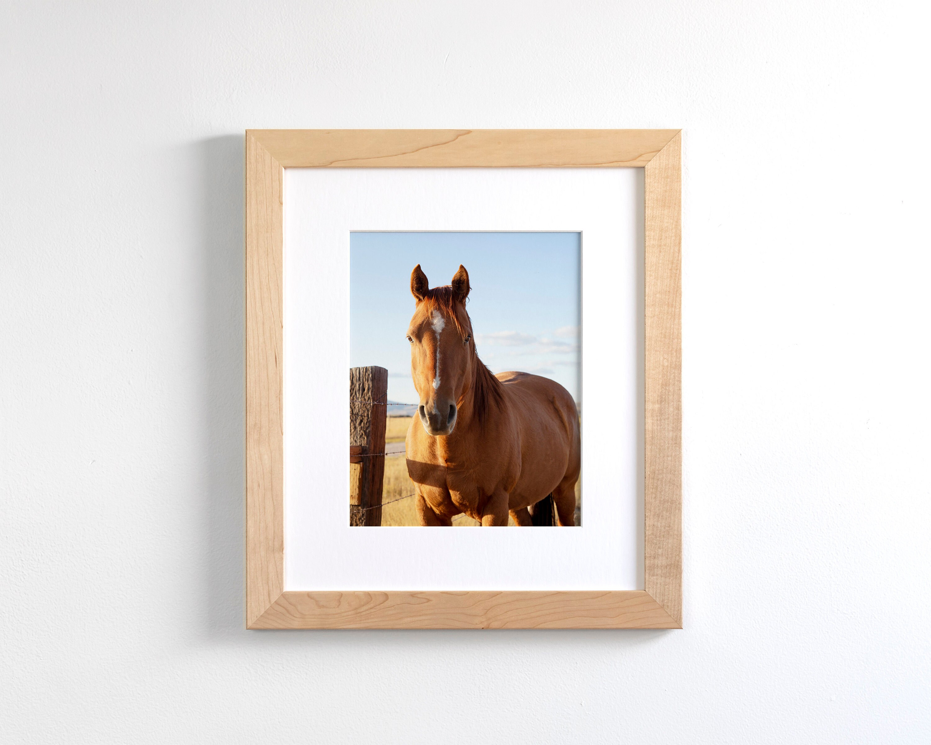 西部の馬の縦絵、栗毛の馬、牧場生活のアートワーク - Etsy 日本