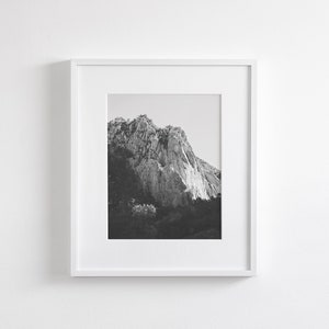 Black and White Vertical Print, Mountain Photography, Simple Western Print image 7