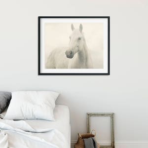 Dreamy White Horse Photograph White Horse in Fog Equine - Etsy