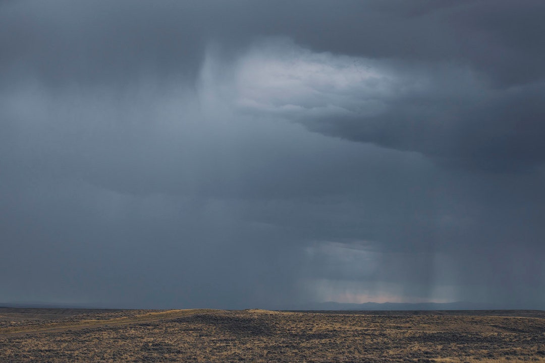 Desert Rain Landscape, Blue Rain Clouds, Storm Art Print, Weather - Etsy
