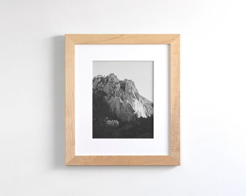 Black and White Vertical Print, Mountain Photography, Simple Western Print image 6