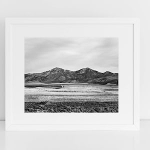 Western Landscape Print, Mountain Photograph in Black and White, Traditional Photography, Physical Print