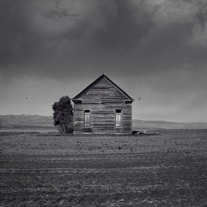 Old Farm Art Print, Barn Photography in Black and White, Dramatic Black and White, Physical Print