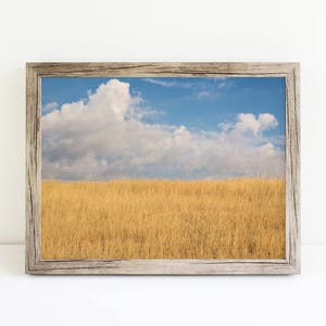 Sky and Field Bright Color Photograph, Montana Sky, Minimalist Landscape Art, Physical Print image 5