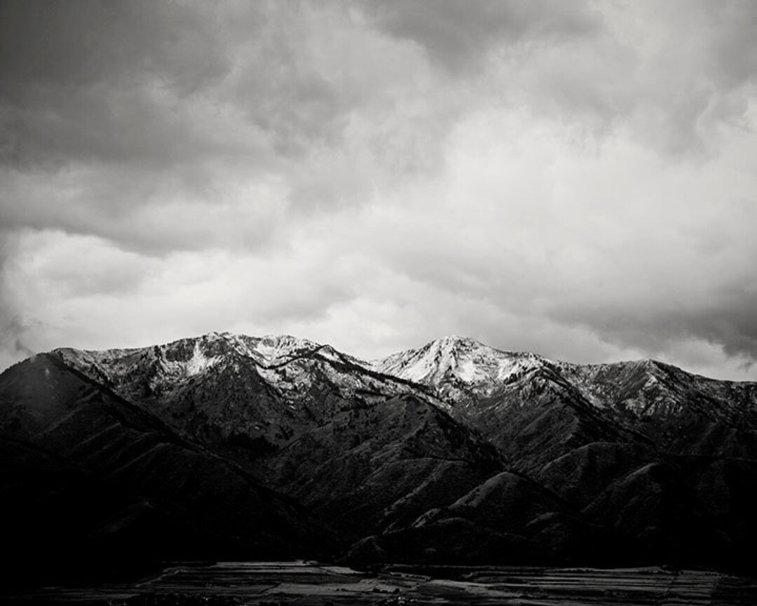 Winter Mountain Print: Dramatic Black and White Landscape - Etsy