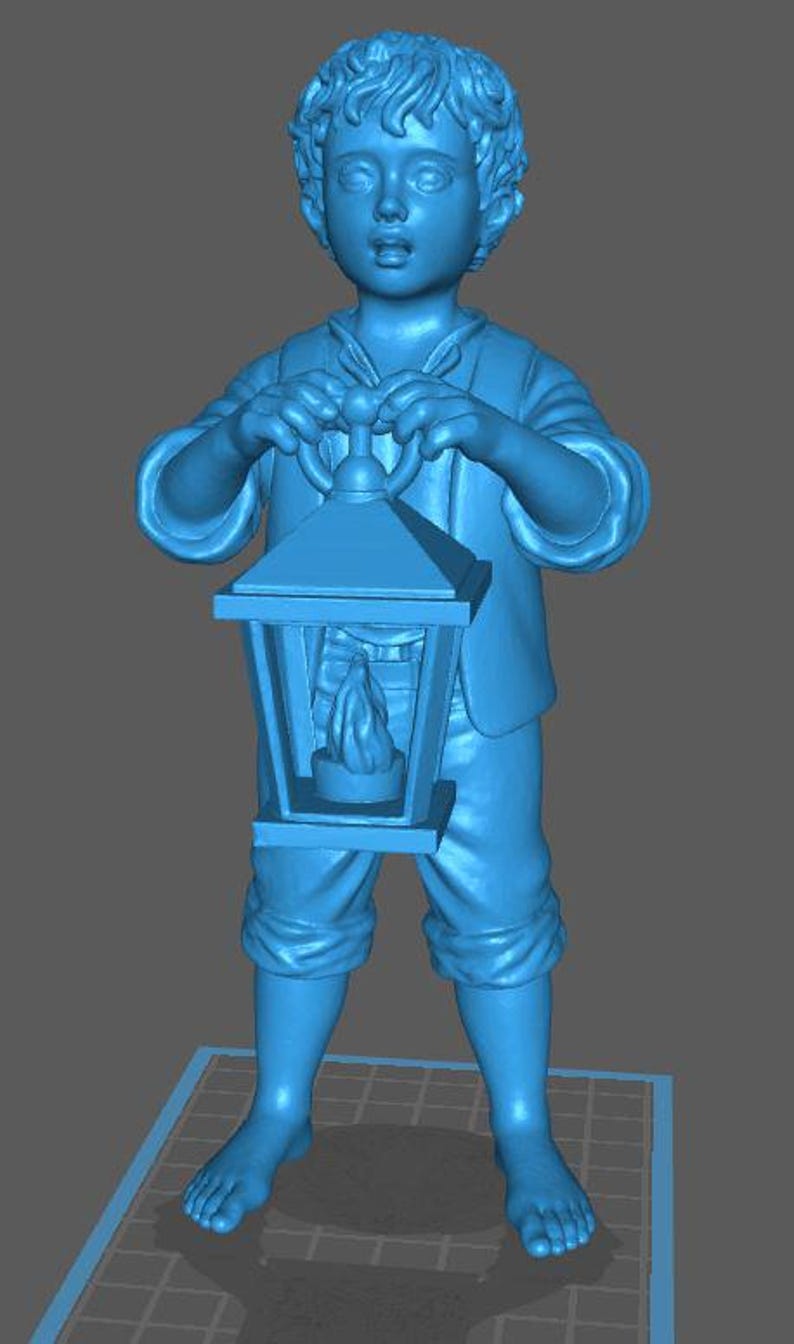 Shepherd Commoner 3D Model of a Boy With a Lantern (STL File) | Commoner or Shepherd ...