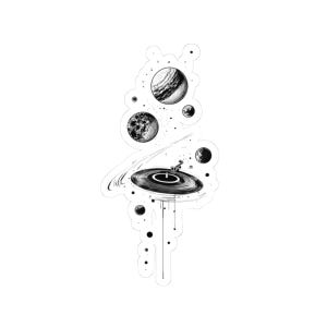 Cosmic Planet Stickers - Outer Space Vibe, Ideal for Laptops, Journals, Phone Cases, Gifts for Astronomers, Starry Decor