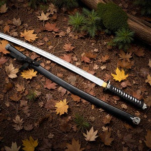 Japanese Katana Sword, Black Katana, Samurai Sword, Ninja Sword, Handmade Black Sword, Gift for Boyfriend, Anime Inspired gift for men USA