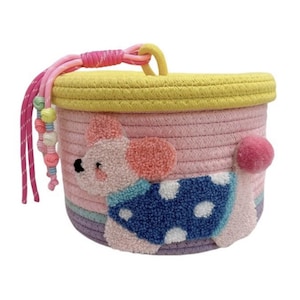 Cute Dog Storage Basket - Colorful Dopamine Snack Organizer, Cotton Rope Woven Key Holder, Cartoon Home Decor (AU Stock) free shipping