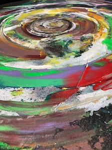 Original Abstract Acrylic Painting, Vibrant Circular Composition, 24x30 Inch Canvas Art — view 2 of 8