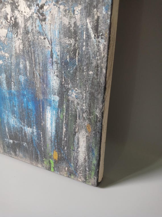 Original Oil Painting Ship at Sea | Textured Abstract Storm Seascape Wall Art