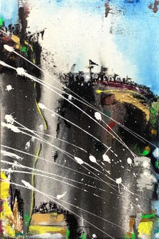 Original Abstract Acrylic Painting, Black White Textured Canvas Art (12x18 inches) — view 3 of 9