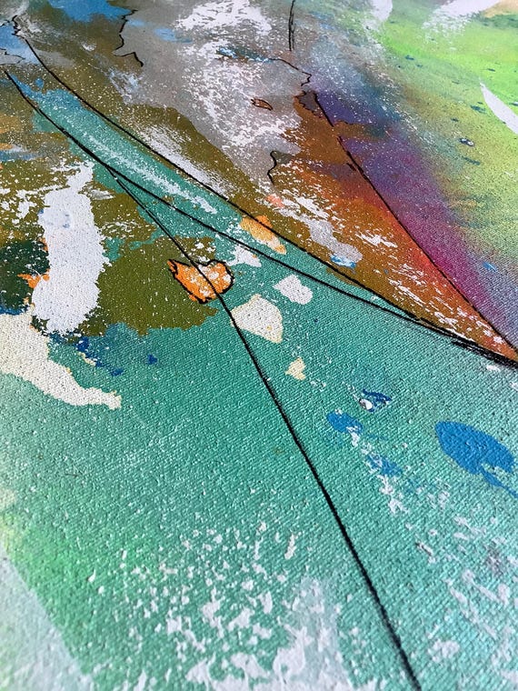Original Abstract Acrylic Painting, Textured Contemporary Wall Art (24x36)