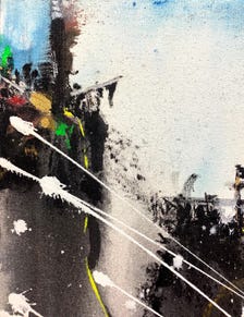 Original Abstract Acrylic Painting, Black White Textured Canvas Art (12x18 inches) — view 9 of 9