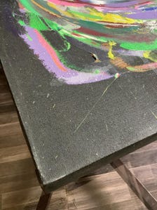 Original Abstract Acrylic Painting, Vibrant Circular Composition, 24x30 Inch Canvas Art — view 5 of 8