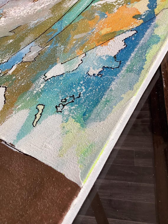 Original Abstract Acrylic Painting, Textured Contemporary Wall Art (24x36)
