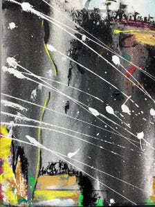 Original Abstract Acrylic Painting, Black White Textured Canvas Art (12x18 inches) — view 5 of 9
