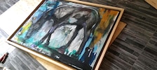 Original Abstract Horse Painting, Acrylic Animal Wall Art, 36x48 Canvas, One of a kind — view 4 of 5