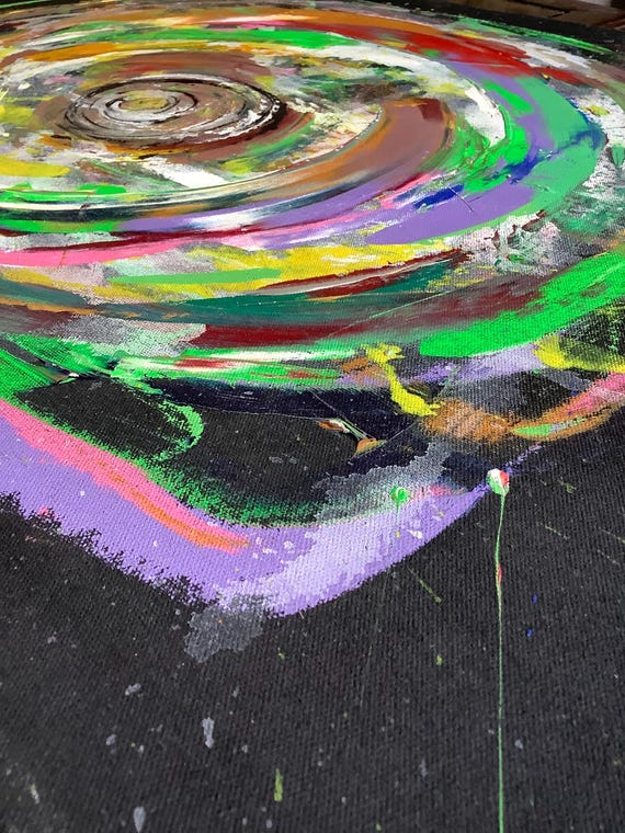 Original Abstract Acrylic Painting, Vibrant Circular Composition, 24x30 Inch Canvas Art