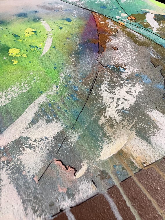 Original Abstract Acrylic Painting, Textured Contemporary Wall Art (24x36)