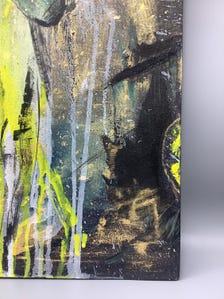Original Abstract Animal Painting, Gold Acrylic on Canvas, Contemporary Wall Art (18x24 Inch) — view 11 of 12