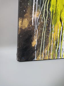 Original Abstract Animal Painting, Gold Acrylic on Canvas, Contemporary Wall Art (18x24 Inch) — view 3 of 12
