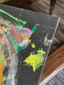 Original Abstract Acrylic Painting, Vibrant Circular Composition, 24x30 Inch Canvas Art — view 6 of 8