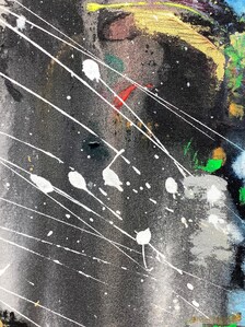 Original Abstract Acrylic Painting, Black White Textured Canvas Art (12x18 inches) — view 4 of 9