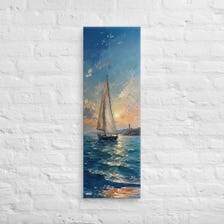 Sailboat Seascape Giclee Canvas Print, Nautical Coastal Ocean Wall Art (Limited Edition) — view 7 of 9