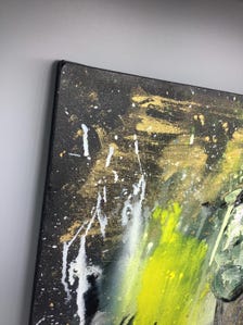 Original Abstract Animal Painting, Gold Acrylic on Canvas, Contemporary Wall Art (18x24 Inch) — view 10 of 12