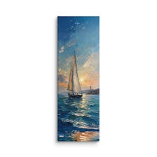 Sailboat Seascape Giclee Canvas Print, Nautical Coastal Ocean Wall Art (Limited Edition) — view 6 of 9