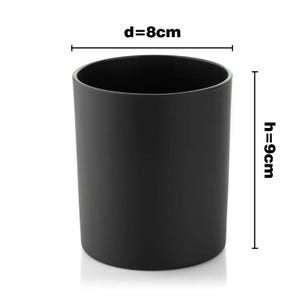 6x Matzwarte lege kaarsenpotten (8x8x9 cm), kaarsenhouder 10oz. Glazen potten voor het maken van kaarsen – herbruikbare kaarsenhouders