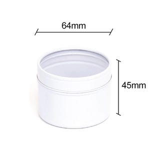 10 witte lege aluminium blikken kaarsen met transparant deksel (64 x 64 x 45 mm), kaarsenhouder 100 ml, blikken voor het maken van kaarsen