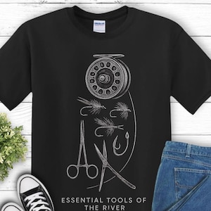 River Tools Unisex Heavy Cotton Tee - Nature Lover&#39;s Gift, Fishing Shirt, Eco-Friendly Wear, Adventure Tee, Outdoorsy Apparel