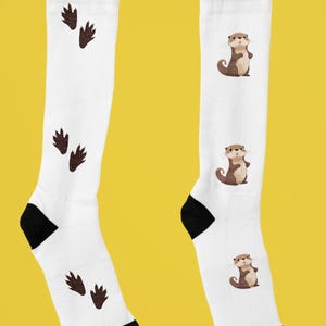 Otter Socks, Cozy Animal Print Socks - Warm Gift for Animal Lovers, Cute Socks for Everyday Wear, Perfect for Birthdays, and Animal Fans