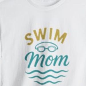 Swim Mom Unisex Heavy Cotton Tee, Perfect Gift for Mothers, Summer Swimwear, Family Pool Days, Mother&#39;s Day, Swim Team Support