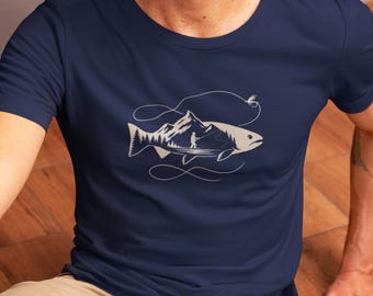 Fly Fishing Shirt: Unisex Heavy Cotton Tee, Outdoor Apparel