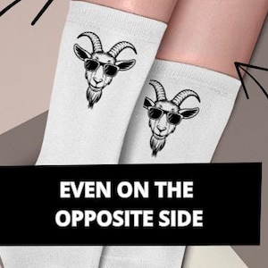Cool Goat Design Cushioned Crew Socks | Gift for Animal Lovers, Fun Socks, Unique Accessories