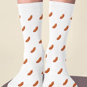 Coffee Bean Sublimation Socks, Unique Gift for Coffee Lovers, Hot Dog Socks, Cozy e Stylish, Ideal for Birthdays & Holidays