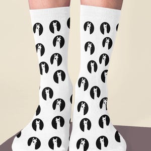 Gedempte ronde sokken met speelse pups-print, cadeau voor dierenliefhebbers, gezellig dagelijks gebruik, perfect voor verjaardagen en feestdagen