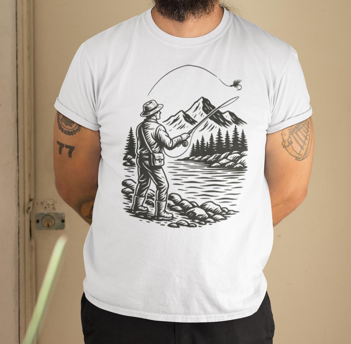 Chemise Homme Pêche à La Mouche - Motif Truites - Taille XL - Neuve Avec Étiquette